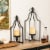 Glitzhome 16.5 Inch Tall Black Metal Lantern Frame Modern Farmhouse Decor Perspective: left