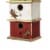 Glitzhome 13.75 H Multicolored Three-Tiered Distressed Solid Wood Birdhouse Perspective: left
