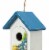 Glitzhome 11.75 H Distressed Solid Wood Daisy with Butterfly Birdhouses Perspective: left