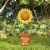 Glitzhome 36 Inch H Metal Inch Welcome to the Garden Inch Sunflower Yardstake Perspective: left