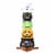 Glitzhome 8 Feet Lighted Halloween Inflatable Stacked Ghost, Black Cat, Witch & Pumpkin Decor Perspective: left