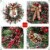 Glitzhome 24 Inch Diameter Frosted Berry, Pine with Bowknot Wreath Perspective: left