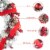 Glitzhome 24 Inch Diameter Flocked Berry, Pinecone Ribbon Wreath Perspective: left
