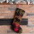 Glitzhome 19 Inch Length Plaid Stocking with Rug Hooked Bear Perspective: left