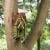 Glitzhome Distressed Solid Wood & Metal Birdhouse Perspective: left