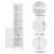 Glitzhome 65.55 Inch White Bathroom Free Standing Cabinet with 3-Shelf and 1 Shutter Door Perspective: left