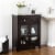 Glitzhome 26 * 32 Inch Wooden Floor Storage Cabinet with Double Doors, Espresso Perspective: left