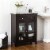 Glitzhome 26 * 32 Inch Wooden Floor Storage Cabinet with Double Doors, Espresso Perspective: left