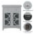 Glitzhome 32 Inch Tall Wood Textured Floor Storage Cabinet with Double Drawers, Gray Perspective: left