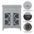 Glitzhome 32 Inch Tall Wood Textured Floor Storage Cabinet with Double Drawers, Gray Perspective: left