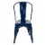 Glitzhome Rustic Metal Side Chair - Navy Blue Perspective: left
