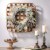 Glitzhome Bamboo Tobacco Basket with Flocked Pinecone & Antler Wreath - Green Perspective: left