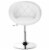 Gymax PU Leather Adjustable Modern Chair Swivel Round Tufted Back White Perspective: left