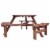 Costway Patio 6 Person Outdoor Wood Picnic Table Beer Bench Set Pub Dining Seat Garden Perspective: left