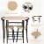Costway 3 PCS Dining Set Table and 2 Chairs Home Kitchen Breakfast Bistro Pub Furniture Perspective: left