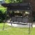 Costway Outdoor Patio Swing Canopy 3 Person Canopy Swing Chair Patio Hammock Black Perspective: left
