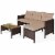 Gymax 3PC Rattan Furniture Set Outdoor Patio Couch Sofa Wicker Set Perspective: left