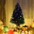 4Ft Pre-Lit PVC Christmas Tree Fiber Optical Firework Holiday Decor Perspective: left