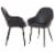 Glitzhome Faux Leather Dining Chair with Arms and Metal Legs Set of Two Upholstered Chair Perspective: left