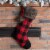 Glitzhome 21 Inch Length Fur Black/Red Buffalo Plaid Stocking Perspective: left