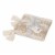 Glitzhome Knitted Beige Gold Lurex Throw Blanket with Tassels Perspective: left