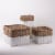 Glitzhome Square Willow Baskets with Rope Handles - Natural/White Perspective: left
