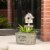 Glitzhome Galvanized Farmhouse Metal Planter with Bird House Perspective: left