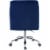 Office Chair in Blue Velvet and Chrome Perspective: left