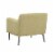 Fabric Upholstered Accent Chair with Metal Legs in Lemon and Black Perspective: left