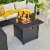 Hivvago 50 000 BTU 32 Inch Square Propane Gas Fire Pit Table Perspective: left
