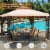 Hivvago 10 x 10 Feet 2-Tier Vented Metal Canopy with Mosquito Netting Perspective: left