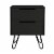 Tuhome Augusta 2 Night Stand- Four Legs, Two Drawers-Black, For Bedroom Perspective: left