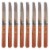 8 Steak Knife Serrated Edge Steel Wooden Knives Stainless Steel Cutlery Utensil Perspective: left