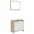 vidaXL 3 Piece Bathroom Furniture Set White and Sonoma Oak Engineered Wood Perspective: left