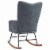 vidaXL Rocking Chair Dark Gray Velvet Perspective: left