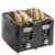 Continental 4-Slice Cool Touch Toaster Black Perspective: left
