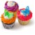 Variety Cupcakes with Buttercream Icing Perspective: right