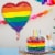 Rainbow Fun Helium Filled Balloon Perspective: right