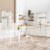 No. 918 Brinley Solid Semi-Sheer Jute-Tab Top Kitchen Valance Curtain - Natural Perspective: right