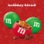 M&M'S Peanut Butter Milk Chocolate Red and Green Christmas Candy Bag Perspective: right