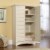 Sauder Harbor View Storage Cabinet in Antiqued White Perspective: right