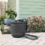 Suncast 14 x 12 Resin Decorative Hideaway Outdoor Garden Hose Storage Pot, Gray Perspective: right
