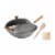 Joyce Chen Classic Series 14in Uncoated Carbon Steel Flat Bottom Wok Set Perspective: right