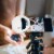 LED Selfie Ring Light Battery Operated Dimmable Perspective: right