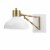 Berkeley 1-Light Plug-In or Hardwire Swing Arm Wall Sconce, White, Brass Accents Perspective: right