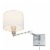 Anderson 1-Light Plug-In or Hardwire Wall Sconce, Brushed Steel, White Fabric Shade Perspective: right