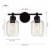 Cannes 3-Piece Powder Room Set, Matte Black, 2-Light Vanity Light Perspective: right