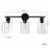 Bristol 5-Piece All-In-One Bathroom Set, Matte Black, 3-Light Vanity Light Perspective: right