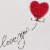 Papyrus Heart Shaped Balloon Embroidered Greeting Card Perspective: right