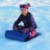 Flexible Flyer Flying Carpet Lightweight Roll Up Plastic Winter Snow Sled, Blue Perspective: right